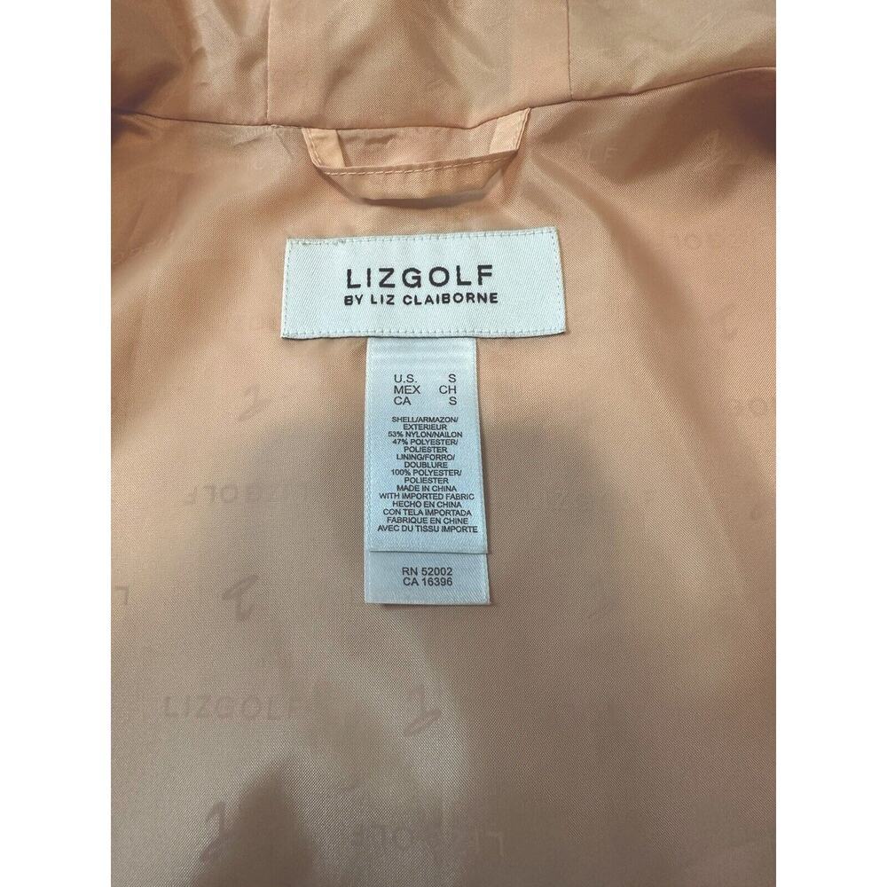 New LIZ GOLF Womens Size S Peach Cinch Waist Hooded Windbreaker Jacket - Picture 10 of 12
